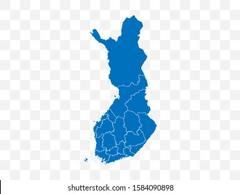 Finland map on transparent background. Vector illustration.