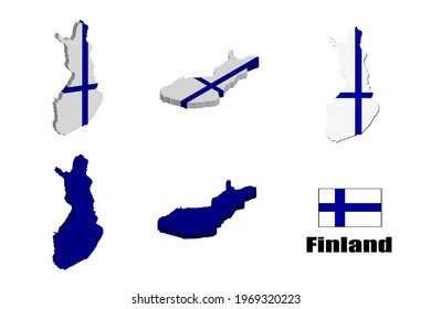 Mapa finlandés sobre fondo blanco. ilustración vectorial.