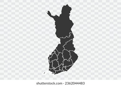 Finland Map Shadow Color on White Background quality files Png