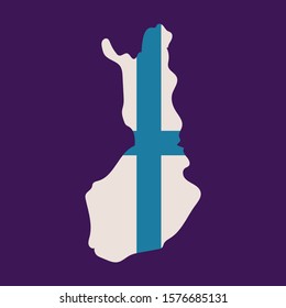 Finland map with shadow effect