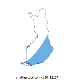 Finland map silhouette