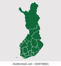 Finland map vector, Abstract design vector illustration Eps 10. Green color palette color. High Detailed on white background.
