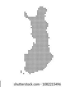 Finland map vector. map dotted silhouette with black dots on a white background. Vector illustration eps 10.