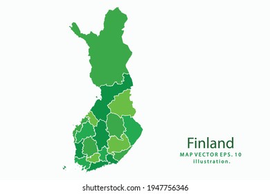 Finnische Karte. Vektor eps10. grüne Farbe. auf weißem Hintergrund.