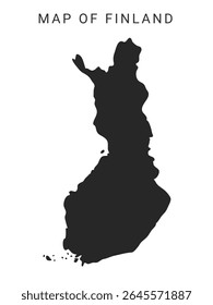 Finland map Vector illustration, administrative political map of Finland, outline map of Finland, simple drawing, infographic isolated vector illustration border map of Finland, eps 10