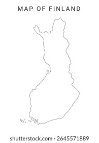 Mapa de Finlândia Ilustração vetorial, mapa político administrativo de Finlândia, mapa esboço de Finlândia, desenho simples, infográfico isolado vetor ilustração mapa de fronteira da Finlândia, eps 10