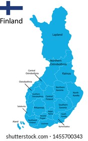 Finland map vector illustration, cities map