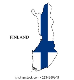 Finland map vector illustration. Global economy. Famous country. Northern Europe. Europe. Scandinavian region.