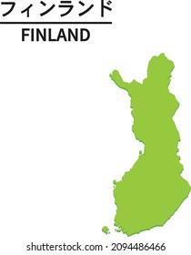 FINNLAND-Karte. Weltkarte Land, Vektorgrafik. Text bedeutet "FINNLAND"