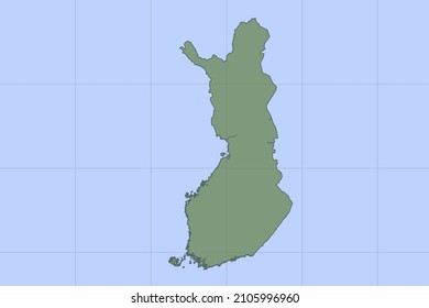 Finland Map - World map International vector template with green color on blue background and grid design for design, education, website, infographic, banner - Vector illustration eps 10