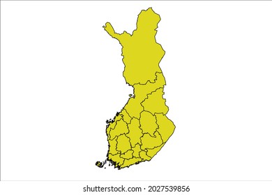 Finland map yellow Color on Backgound