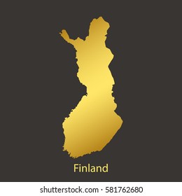 Finland map,border with golden gradient. Vector illustration