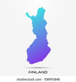 Finland map,border with purple,turquoise gradient. Vector illustration