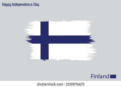 Finland National Flag Artistic Grunge Brush Stroke Concept