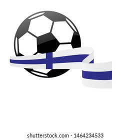 Finland national flag football icon . Finland football championship banner. Simple vector Finland flag