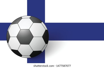 Finland national flag football icon . Finland football championship banner. Simple vector Finland flag
