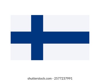 Finland national flag isolated on white. Official colors and image of the cross, simple flat design. Vector clipart or icon for Finnish events and news illustration, travel or politics banner.