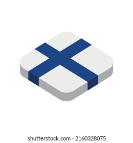 Finland. National flag. Vector isometric flat 3D icon