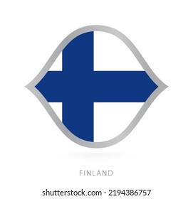 Finland national team flag in style for international basketball competitions. Vector sign.