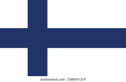 Finland official National flag vector icon. Standard color. Standard size. A rectangular flag. Computer illustration.