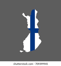 Finland on the gray background. Vector illustration