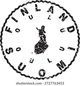 Finland Oulu Round Seal Map Design