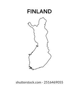 Mapa esquemático de Finlandia. Diseño Abstractas, Ilustración vectorial. 