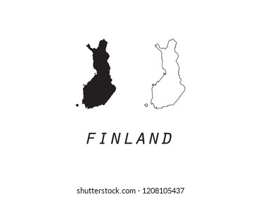 Finland outline map country shape state borders 