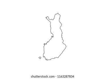 Finland outline map national borders country shape