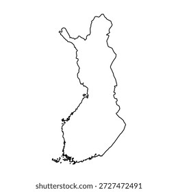 Finnland-Gliederungsplan. Finnland-Kartenvektor. Finnland-Karte auf weißem Hintergrund