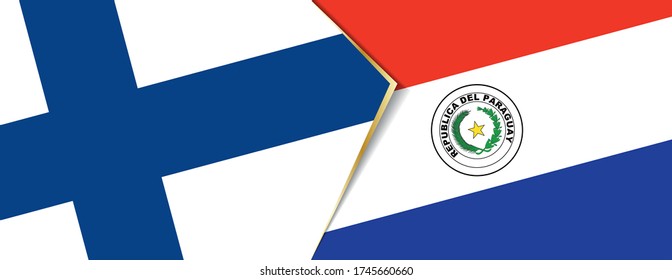 Banderas de Finlandia y Paraguay, dos banderas vectoriales símbolo de relación o enfrentamiento.