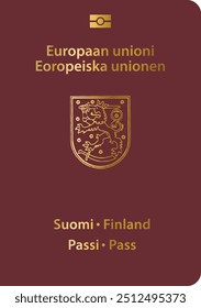 Finland passport cover vector illustration