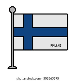 finland patriotic flag isolated icon vector illustration design