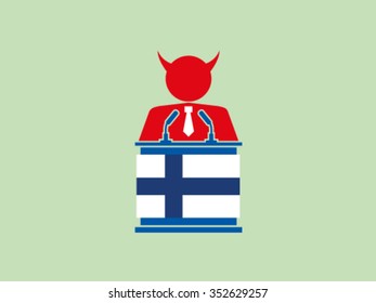 Finland Podium Evil Politician
