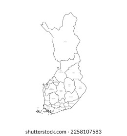 Finland political map of administrative divisions