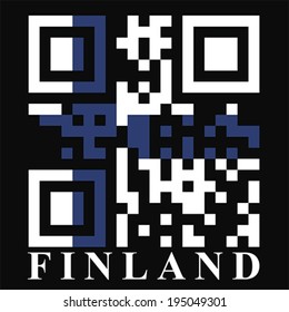 Finland QR code flag, vector