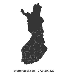 Finnland Regionen Karte mit Vektorgrafik
