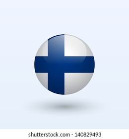 Finland round flag. Vector illustration.