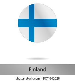 The Finland round icon with shadow