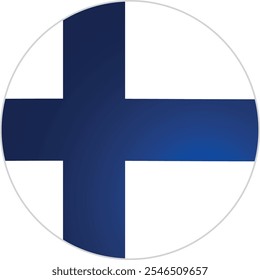 Finland Round Official Flag Vector