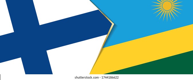 Finlandia y Rwandaflags, dos indicadores vectoriales símbolo de relación o confrontación.