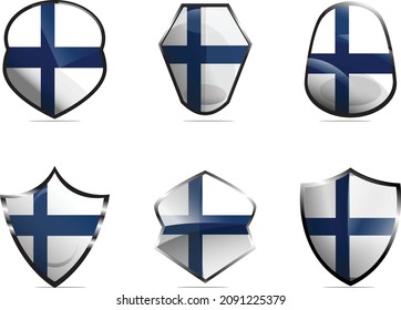 Ilustración de arte vectorial del conjunto de Escudo de Finlandia