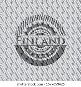 Finland silver emblem. Scales pattern. Vector Illustration. Detailed.
