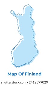 Finland simple outline map vector illustration