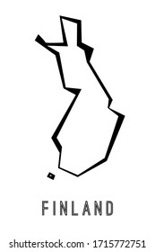 Finland simple vector map outline - country shape sharp polygonal geometric style vector.