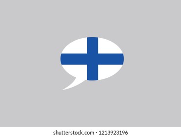 Finland speech bubble language symbol national flag country emblem icon