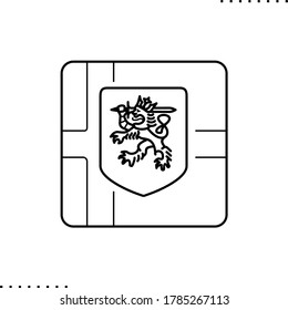 Finnisches quadratisches Flaggenvektorsymbol in Umrissen 