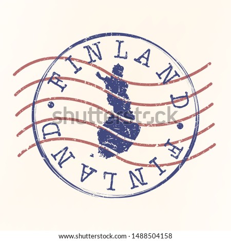 Finland Stamp Postal. Map Silhouette Seal. Passport Round Design. Vector Icon. Design Retro Travel.