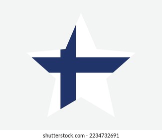 Finland Star Flag. Finnish Finn Star Shape Flag. Republic of Finland Country National Banner Icon Symbol Vector Flat Artwork Graphic Illustration svg