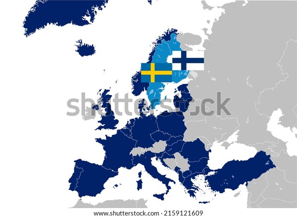 Finland Sweden NATO map flag army The North\
Atlantic Treaty Organization\
background